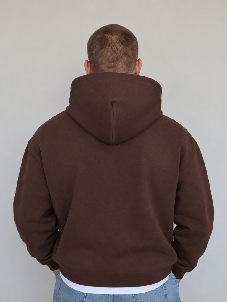 Худи унисекс «Премиум» с начесом с именной вышивкой (Шоколад)